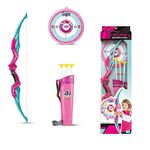 Tec Tavakkal Kids Bow & Arrow Toy, Boys and Girls Basic Archery Set Outdoor Hunting Game with 3 Suction Cup Arrows, Target & Quiver (Pink)