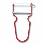 Victorinox REX Peeler, for Fruits and Vegetables, Extra Sharp, Straight Edge, Aluminium, Red