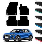 GCM - Car Floor Mats for Audi Q3 2018 To Present Full Coverage Floor Protection - Anti Slip & Fit Car Mat with Clips Easy to Clean Car Carpet for All-Weather- Black Edging, Carpet