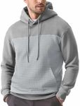 JMIERR Hoodies for Men Causual Cotton Long Sleeve Drawstring Fleece Waffle Shirts Hooded Pullover Oversized Sweatshirt Fall Sweaters with Pockets, M, Gray