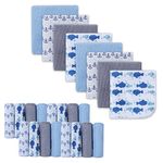 softan Baby Washcloths, 24Pack Baby Towels and Washcloths Extra Soft & Ultra Absorbent, Face Towel Unisex for Boys Girls Face & Body, Washclothes Gentle on Sensitive Skin, 9''X 9''- Whale