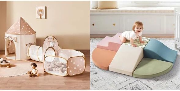 Tiny Land Kids Play Tent with Tunnel,Soft Foam Climbing Blocks