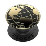 PopSockets PopGrip: Phone Grip and Phone Stand, Collapsible, Swappable Top, Enamel Globe Trotter