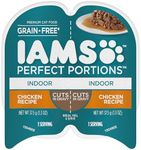 IAMS Perfect Portions Indoor Adult Wet Cat Food Cuts in Gravy Chicken Recipe, 2.6 oz. Easy Peel Twin-Pack Trays (24 Count, 48 Servings)