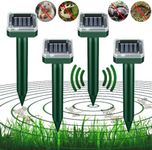 4 Packs of Mole Repellent Outdoor Solar Ultrasonic, Mole Stopper Scare Vole for Lawn Garden & Yard Home, Snake Repellent-Solar Powered Insect, IP66 Waterproof - Rodents,Vole,Gopher,and Mole Deterrents