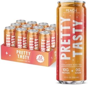 Pretty Tasty Peach Black Collagen Iced Tea 12-Pack – Ready-to-Drink Iced Tea with 10g Collagen Peptides per Can – Beauty & Wellness Beverage