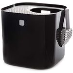 Modkat Top Entry Litter Box - Reduces Litter Tracking and Odors, Includes Scoop and Reusable Liner - Black