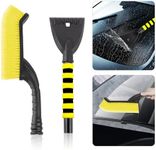 Snow Brush & Ice Scrapers for Car Windshield,Detachable Car Snow Scraper and Brush for Scraping Frost Snow Ice,Multi-Functional Window Scraper Winter Essential Car Accessories (Yellow Black)