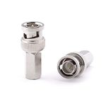 RG6 Coaxial Cable Connector, Screw On (Twist On) - SDI, HD-SDI, CCTV, Security, Video Card, Camera, Solderless - RG6 - Pack of 25