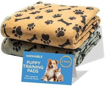 MAGNUS CREATIONS: Reusable Puppy Training Pads, (2-Pack) Washable Dog Pads, Very Absorbent Pet Mat Pee Pads for Dogs, Quick Drying Pads for Travel, Car, Home, Small & Medium Dogs (61 x 45 cm)