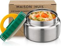 MAISON HUIS 8oz Soup Thermo Wide Mouth Vacuum Insulated Thermo Food Jar, Leak Proof Stainless Steel Food Thermo for Hot&Cold Food Kids Food Lunch Soup Container for School Travel(Green)