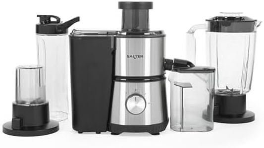 Salter 4 In 1 Juicer & Blender – Fruit Juicer & Smoothie Maker, 1L Jug Blender, Includes 600ml Sports Bottle & Fridge Storage Container, Coffee & Spice Grinder, 2 Speed Settings & Pulse, 400W, EK4294