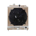 ALLOYWORKS 3 Row Aluminum Radiator Fan Shroud Kit For Honda Civic EJ/EK/Civic DEL SOL EG/Acura Integra DB DC