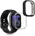 kwmobile Case Compatible with Amazfit Active (A2211) Case - 2X TPU Silicone Fitness Tracker Cover - Transparent/Black