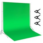 Neewer 9 x 15 feet/3 x 5 Meters Green Chromakey Muslin Backdrop Background Screen with 3 Clamps for Photo Video Studio Photography