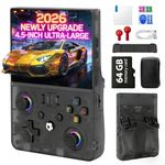 Rhesusco 2026 Upgraded R36MAX Ⅱ Retro Handheld Video Game Console - 4.5 Inch Large Screen, 4000mAh Battery, Support 18000+ Classic Games, 64G TF Card, Linux System, Gift for Adult - Black