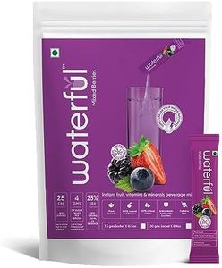 Waterful Mixed Berries (7.5 gms X 15 sachets) 100% Natural, Real Fruit Flavor, 10+ Vitamins & Minerals, Low Cal Hydration Powder Mix (Pack of 1)