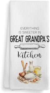 NOQL Great Grandpa's Kitchen Towels and Dishcloths, Great Grandpa Gifts, Gifts for Great Grandpa, Great Grandpa Drying Cloth Hand Towels Tea Towels for Bathroom Kitchen, 16×24 Inches