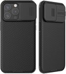 for iPhone 15 pro Max Case Camera Cover,Nillkin camshield pro case with carmera Protection Slide Lens Protective shockfroof Cover for iPhone 15 pro Max Phone case (IP 15 pro max, Black)