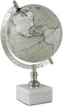 Deco 79 Marble Globe with Marble Base, 7" x 7" x 11", White