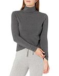 Amazon Essentials Women's Classic-Fit Long-Sleeve Turtleneck Top, Charcoal Heather, X-Large