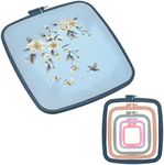 PATIKIL 5 Pieces Embroidery Hoops Square Cross Stitch Hoops Frames ABS Plastic Embroidery Hoops DIY Sewing Tools for Art Craft