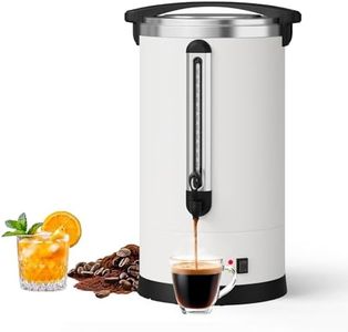 Garvee Commercial Coffee Urn Large Capacity Stainless Steel Hot Coffee Maker, Double Wall Heat Retention Thermal Carafe for Wedding, Buffet, Catering, Events, Party Gathering (White, 120 Cups/18L)