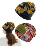 NHCDFA 2 PCS Head Caps for Women for All Season, Hair Scarf for Women, Chemo Caps for Women Cotton, Fashion Casual Skull Cap, Head Cover for Women & Ladies Fashion(2 Color, Free Size) Multicolour