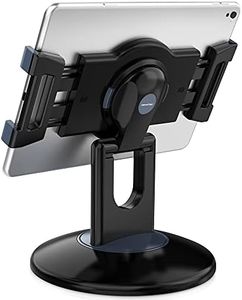 AboveTEK Retail Kiosk iPad Stand, 360° Rotating Commercial POS Tablet Stand, Fits 6"-13" (Screens) iPad Mini Pro-Business Swivel Tablet Holder, for Store Office Reception Kitchen Desktop (Black)