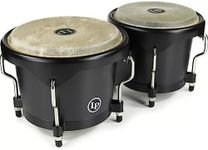 Latin Percussion Discovery Series 6-1/4-inch and 7 1/4-inch Bongo with Free Carrying Bag Drum, Onyx, (LP601D-OX-K)
