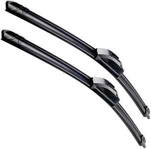 OEM Quality 24''+24'' Premium All-Season Auto Windshield Natural Rubber J-Hook Wiper Blades(Pack of 2)