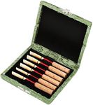 T-best Oboe Reed Case,Protect Against Moisture Wooden + Silk Cloth Cover Reed Case Holder Storage Box for 6pcs Oboe Reeds Maple Wooden (Green)