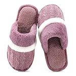 Cozy Slippers for Women Indoor and Outdoor Fuzzy House Shoes with Memory Foam Anti-Skid Sole Gifts for Women Mom Girlfriend Ladies, Purple, 7-8 Women/5-6 Men