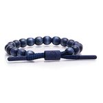 Rastaclat Beaded Bracelet for Men and Women of All Ages - Courageous Blue Bracelet | Adjustable Stackable Bracelet Beaded by Hand (Medium/Large)