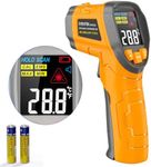 Eventek Infrared Thermometer Gun, -58℉～1112℉(-50℃～600℃) Non-Contact Digital Laser Temperature Gun with Color Display & Adjustable Emissivity for Cooking/BBQ/Food/Fridge/Pizza Oven/Engine
