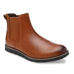 Legwork Men's Leather Chelsea Boots For Men And Boys (7_Tan With Grey Belt)