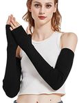 Novawo Wool Blend Long Fingerless Gloves Winter Warm Arm Warmer