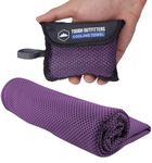 Cooling Towel - Cool Neck Wrap for Instant Relief - Cold Chilly Cloth for Summer Heat - Ideal for All Sports, Running, Hiking, Camping, Travels, Gym Workout, Fitness, Yoga & Golf - UPF 50 (Purple)