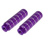 X AUTOHAUX Pair Axle Rear Foot Pegs for BMX MTB Bike Fit 3/8 Inch Axles Purple