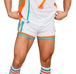 Costume Agent Flint Tropics White Basketball Shorts Adult Halloween Costume - White (Large-X-Large)