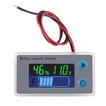 ALMOCN Battery Tester 10-100V Digital Capacity Multimeter, LCD Display for 12V-96V Lithium, Lead-acid, LiFePO4, Ni MH Batteries, Waterproof, Marine, RV, Car Use