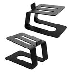 Techzere Desktop Speaker Stands 1 Pair. Speaker Stands for External Sound System Monitors or Computer Speakers for Home Office or Gaming Desk (Black)