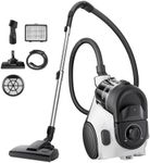 Eureka Bagless Canister Vacuum Cleaner, 1100W High Power Vacuum Cleaner for Carpets and Hard Floors HEPA Filter Extension Tube 2-in-1 Crevice Tool Floor Nozzle, NEN121WH
