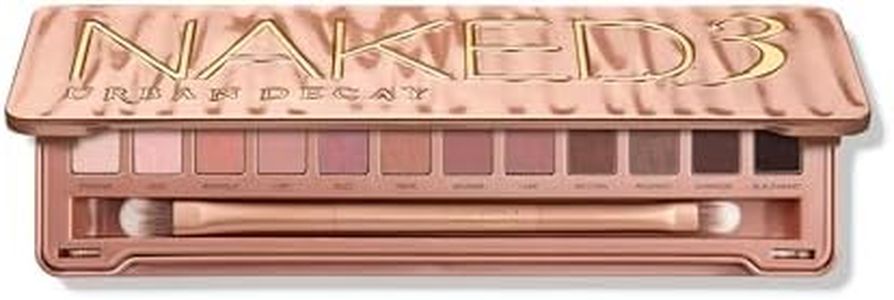 Urban Decay Naked 3, Soft Pink Neutral Eyeshadow Palette, Matte, Pearl, Metallic, Shimmer Finish, 12 Mauve Brown & Nude Eye Shadows, Natural Soft Glam Smokey Eye Makeup, Vegan, Cruelty-free