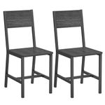 VASAGLE Dining Chair Set of 2, Steel Frame, Industrial, for Dining Room, Living Room, Kitchen, Charcoal Grey and Ink Black LDC092B04