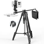 68" Phone Tripod for Overhead Shots, Horizontal Tripod, Tripod Stand for iPhone with Wireless Remote/Sandbag, Phone Tripod for Cooking Video Recording/Live Stream/Vlogging