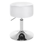 WOLTU Breakfast Kitchen Counter Bar Stool Chair Faux Leather Seat Adjustable Barstool White Dressing Stool