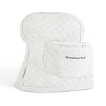 KITCHENAID Fitted Tilt-Head Ticking Stripe Stand Mixer Cover with Storage Pocket, Quilted 100% Cotton, Charcoal Grey, 14.4"x18"x10"