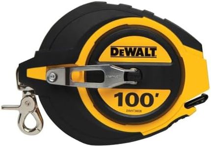 DEWALT Tape Measure, 100-Foot, Self-Lock, Solid Chrome Finish, Rubber Grip (DWHT34036L)