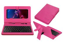 Acm Keyboard Case Compatible with Asus Rog Phone 5s Mobile Flip Cover Stand Direct Plug & Play Device for Study & Gaming Pink